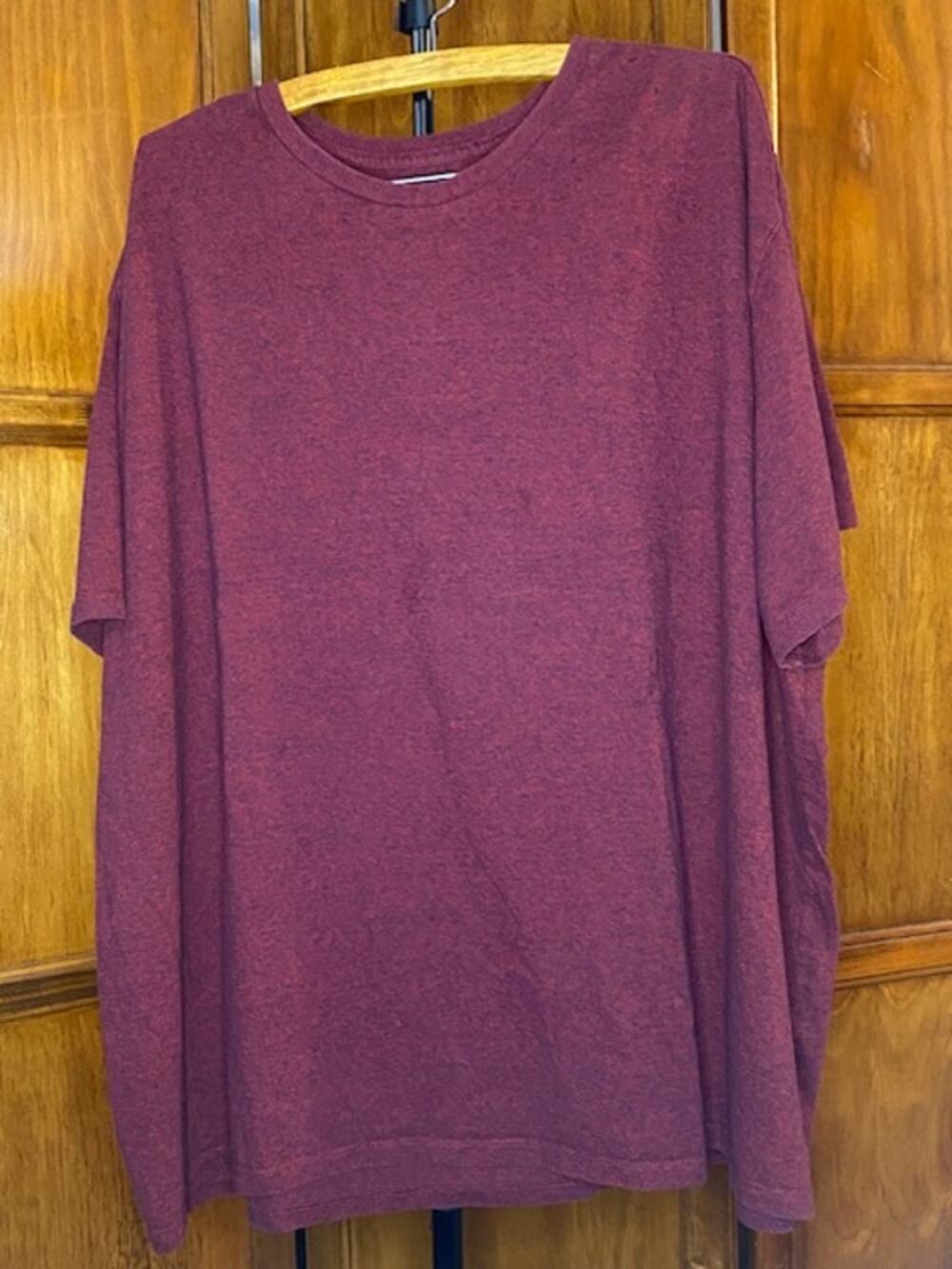The Foundry Supply Men's 4XL Maroon Heather Short Sleeve T-Shirt Cotton Blend